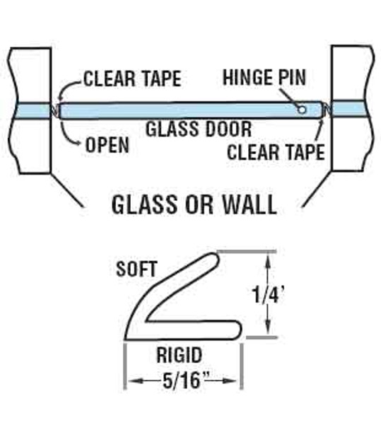 Clear "V" Shower Door Seal - 98" Long