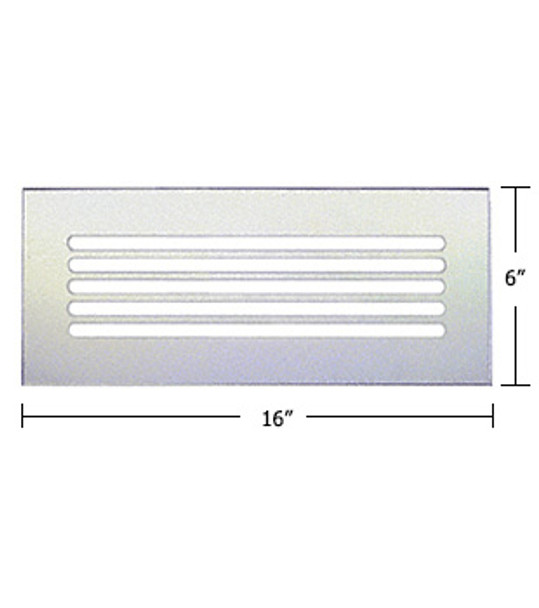 Clear Acrylic Mirror Flat Grille 16" X 6"