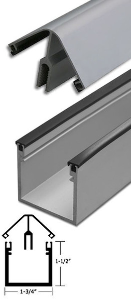 Clear Anodized Aluminum 90 Corner Deep Back Division Bar 95" Long