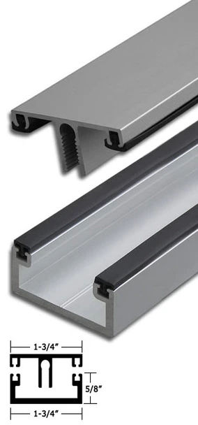 Clear Anodized Aluminum Shallow Back Division Bar 95" Long