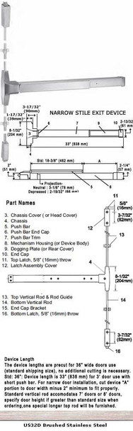 IDC (8730S) Grade 1 Narrow Stile 36"