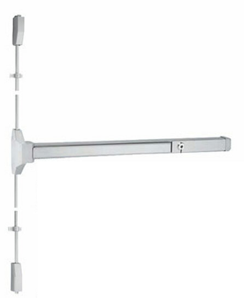Grade 1 Narrow Stile Surface Rod Panic Exit Device 48" - Brushed Stainless Steel Finish