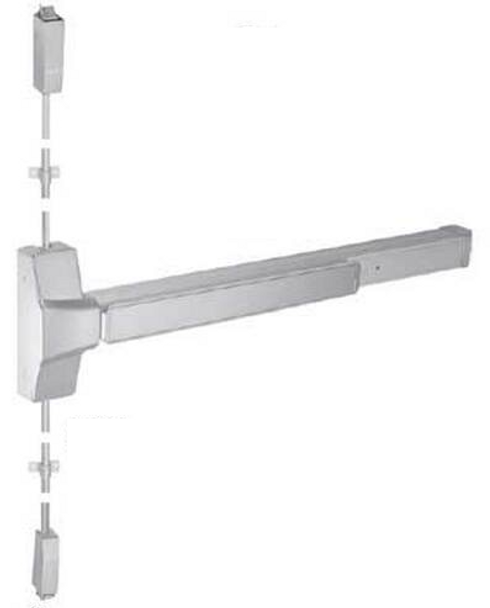 Grade 1 Surface Rod Panic Exit Device With Lever Trim 36" - Brushed Stainless Steel Finish