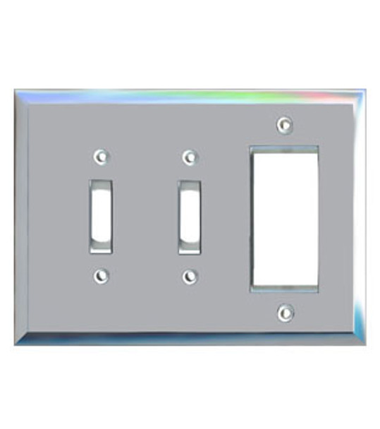 1 Decora + 2 Toggle Glass Mirror Outlet Cover Plate