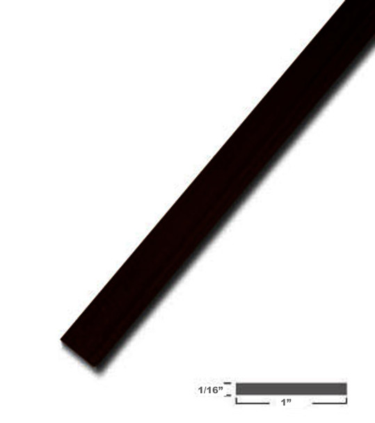 Aluminum Flat Bar Trim Black Anodized Finish 1 inch