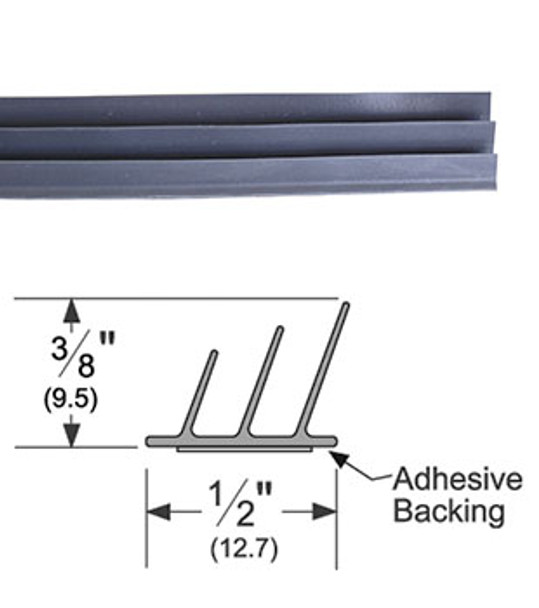 Pemko S773BL17 Adhesive Triple Fin Seal Gasket