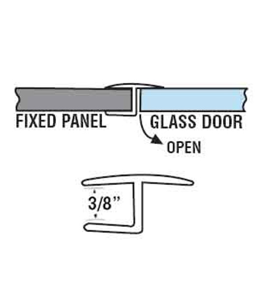 Polycarbonate "H" Shower Door or Strike Jamb For 3/8" Glass- 95" Long