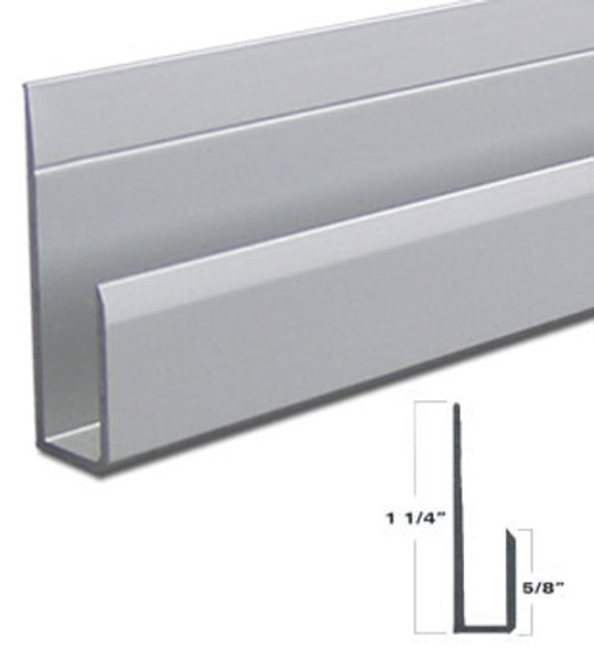 Satin Anodized Aluminum Deep J Channel for 1/4" Mirror Support 47-7/8"