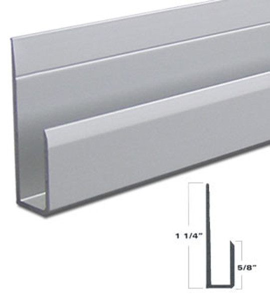 Satin Anodized Aluminum Deep J Channel for 1/4" Mirror Support 95"