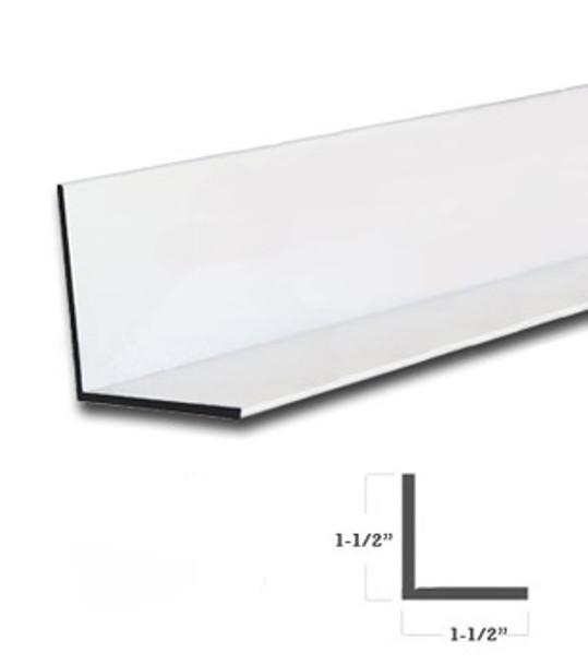 1-1/2" x 1-1/2" x 1/16" Aluminum Angle White Finish 95"