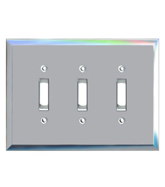 Triple Toggle Glass Mirror Switch Cover Plate