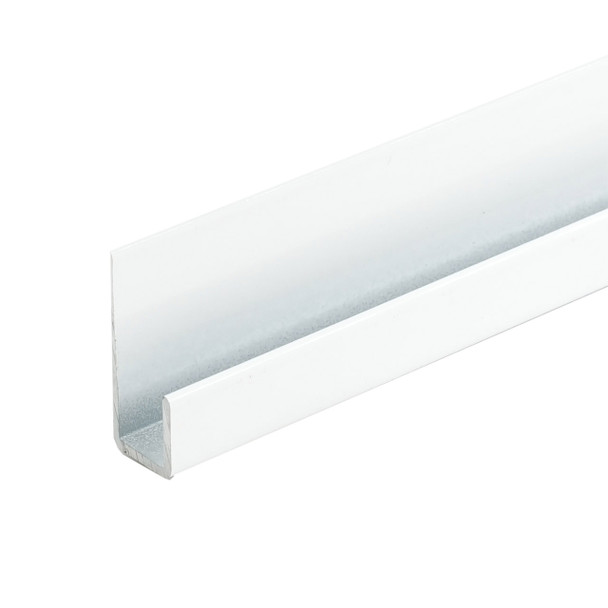 White Finished Aluminum J Channel for 1/4" Mirror Support 47-7/8" Long