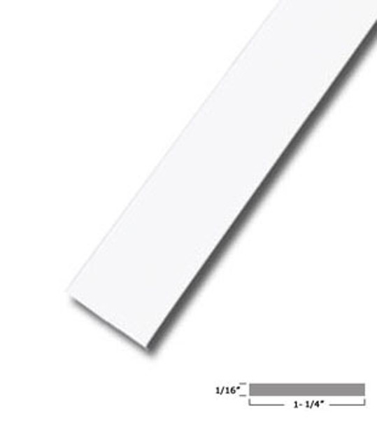 1-1/4" X 1/16" Aluminum Flat Bar White Finish 95" Long