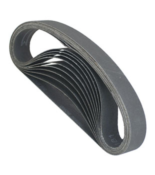 1-1/8" X 21" Wet / Dry Glass Sanding Belts 180 Grit (10 Pack)