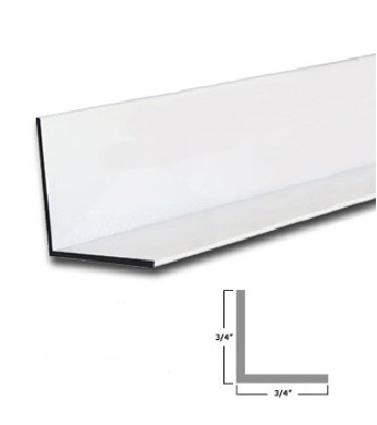 3/4" x 3/4" x 3/64" Aluminum Angle Bright White Powder Coat   Finish 47"