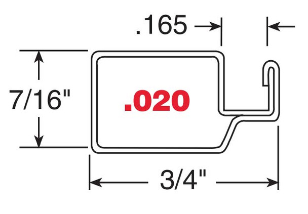 7/16" Mill Finish Aluminum Screen Frame .020 -  72" (10 Pack)