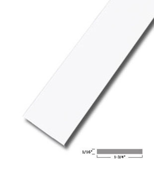 1-3/4" X 1/16" Aluminum Flat Bar White Finish