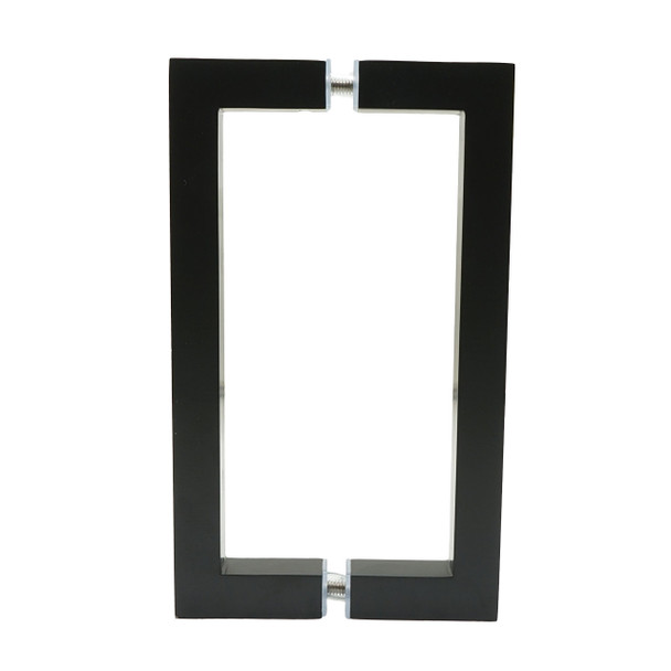 Matte Black 8" Back To Back Square Shower Door Pull Handles