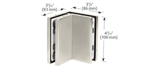 Glass Sidelite 90 Angle Patch (PFA-90) Satin Stainless Steel