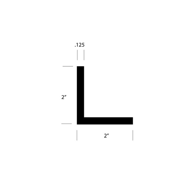 2" x  2" x 1/8" Wall Angle Clear Anodized 95"