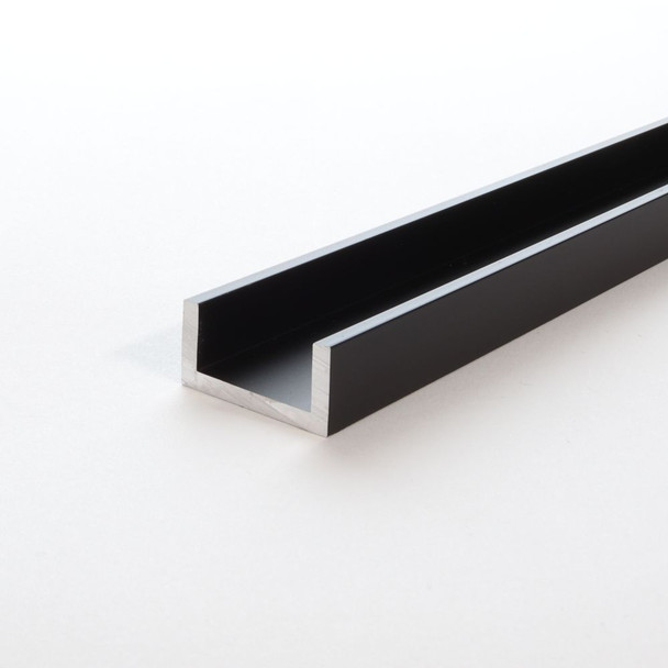 1" x 1/2" x 1/8" Wall Black Anodized U-Channel 95"