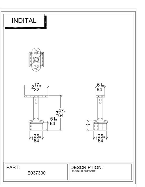 Square Handrail Support specs