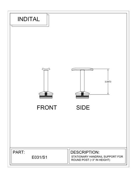 Round Handrail Support specs