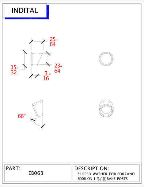 Sloping Washer For Flat Face Specs