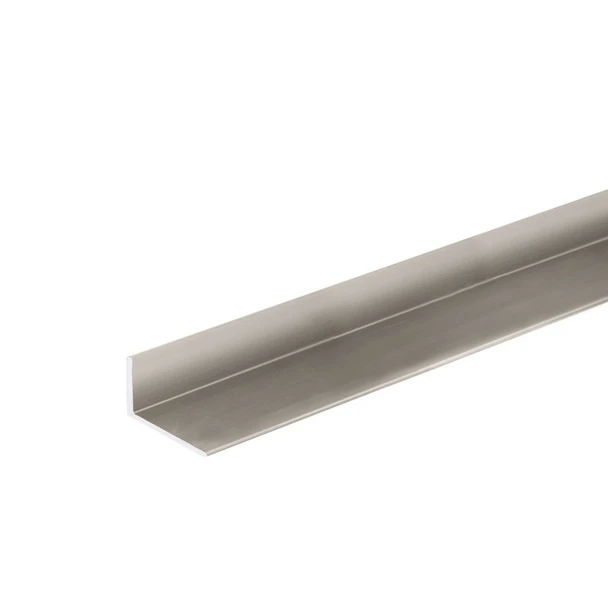 Brushed Nickel 3/8" x 7/8" L Angle for Mirror and Trim 47"