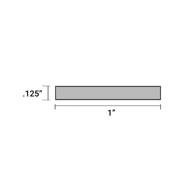 1" X 1/8"  ( 1/8" Wall Thickness) Aluminum Flat Bar Black Anodized Finish 47-7/8" Long