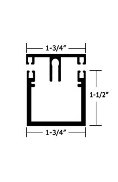 Clear Anodized Aluminum Deep Back Division Bar 47" Long