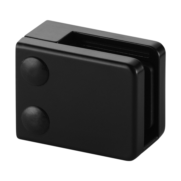MOD 4200 Black Glass Clamp Low Profile with Flat Base for 1/2" Glass - Pack of 4
