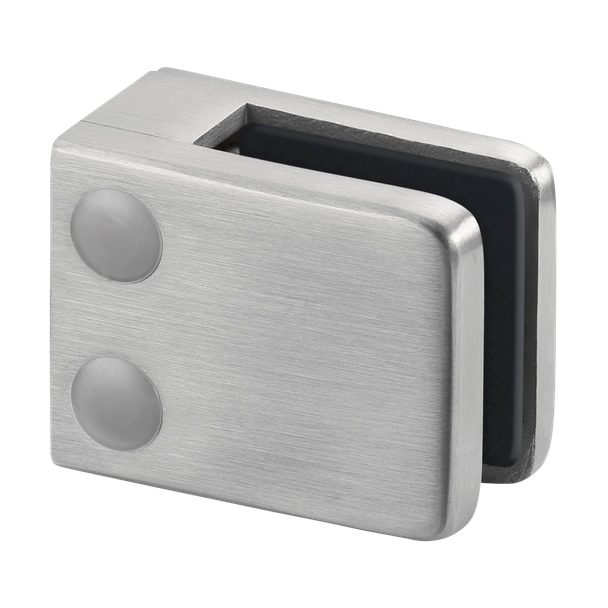 MOD 4200 Brushed Satin Outdoor Glass Clamp Low Profile with Flat Base for 1/4" Glass - Pack of 4