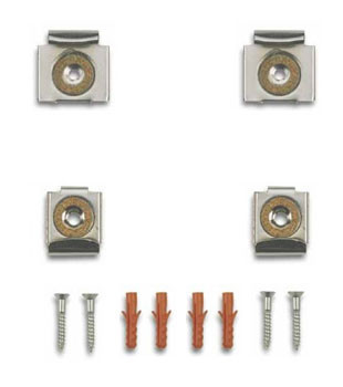 Chrome Plated Easy Mount Mirror Clip Set