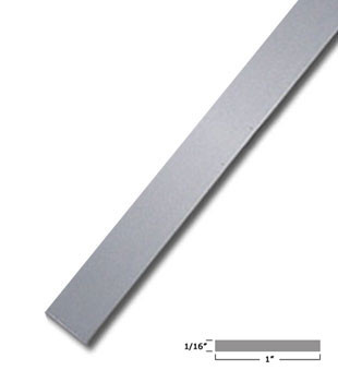 1" X 1/16" Aluminum Flat Bar Satin Anodized Finish 95" Long