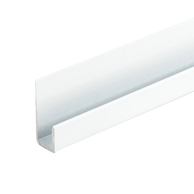 White Finished Aluminum J Channel for 1/4 Mirror Support 95