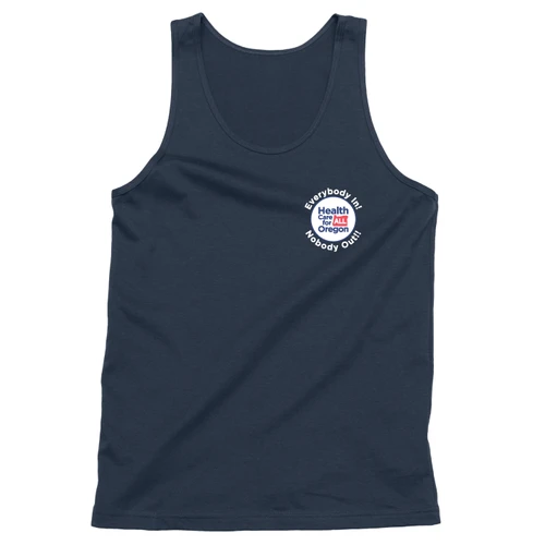 Health Care For All Oregon - One Color State Outline (Unisex Navy Tank)