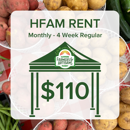 Farmers Market Rent - Monthly (No Electric, 4 weeks)