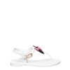 PETITE JOLIE "White and Black Meow Meow" Flat Sandals for Girls