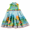 PAN CON CHOCOLATE Tropical Village Print Colorful Open Back Dress for Girls