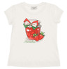 photo of MONNALISA White T-Shirt with Embelished Logo for Girls by MONNALISA