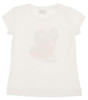 MONNALISA White T-Shirt with Embelished Logo for Girls