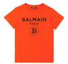 photo of BALMAIN Kids Orange Logo cotton T-shirt by BALMAIN
