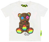 photo of BARROW KIDS Rainbow Teddy Logo T-Shirt in White by BARROW