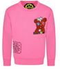 photo of BARROW KIDS Pink sweatshirt for girls with bear and logo by BARROW