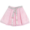 back view of MISS GRANT Baby Pink Skirt with Sparkling Belt. Cotton muslin lining.