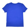 back view Azure blue cotton jersey short sleeve T-shirt with white letters inscription Karl Lagerfelf.