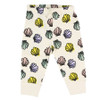 Front view of Stella McCartney's White Girly Pants with colorful seashells on both sides.