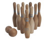 Handcrafted Wooden Bowling Pins from Nature's Play Set