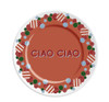 Elegant porcelain plate with "Ciao Ciao" inscription.